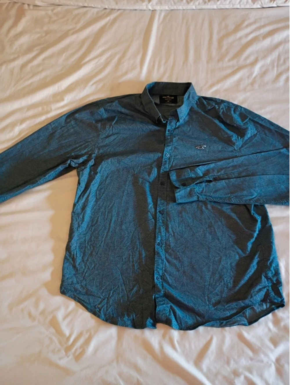 Hollister Men's Shirt XL in Navy Blue